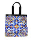 Dolce & Gabbana Multicolor Maiolica Print Tote Shoulder Bag – Women